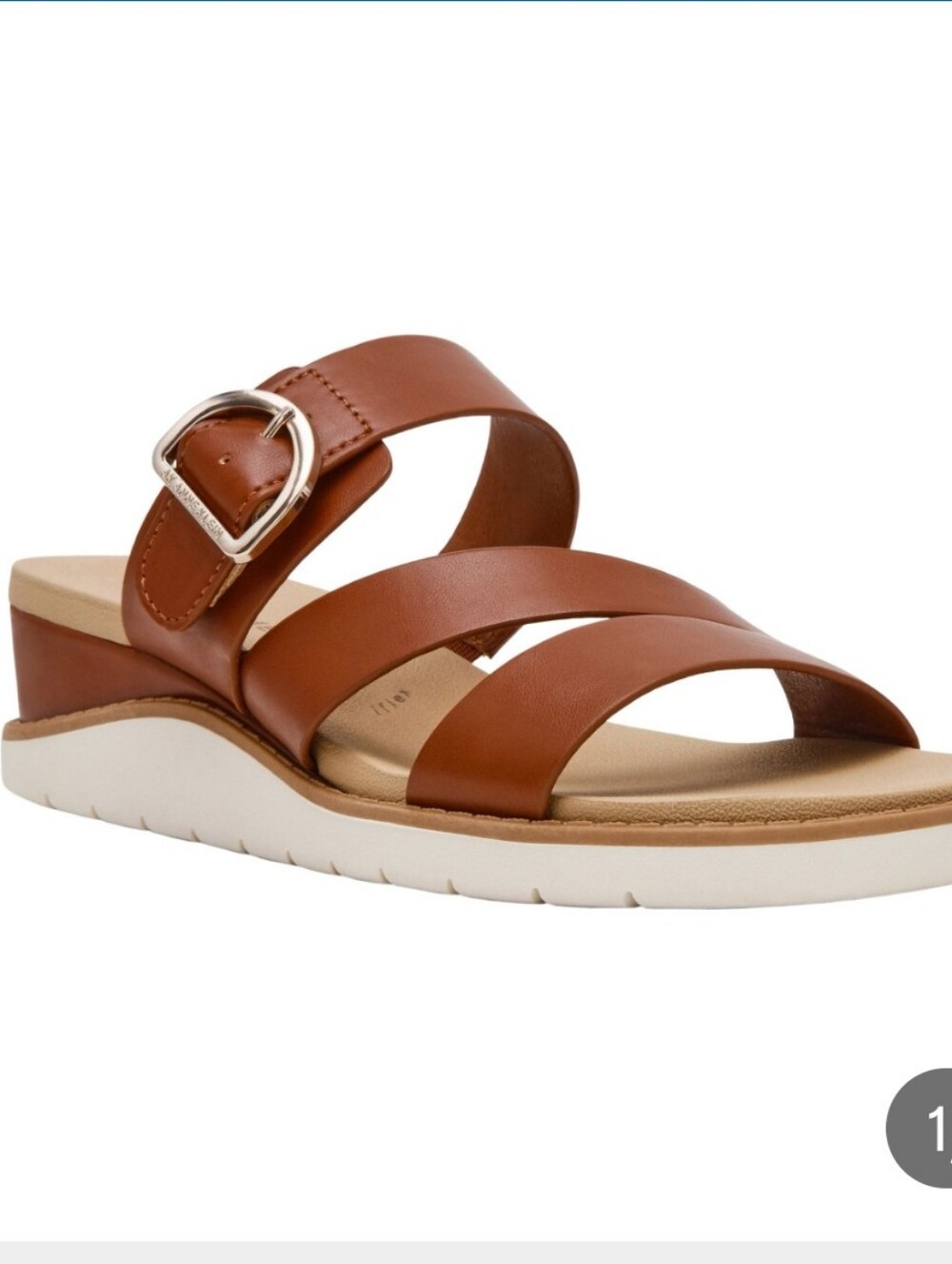 (6)Anne Klein Ladies  Three‑Strap Slide with Buckle